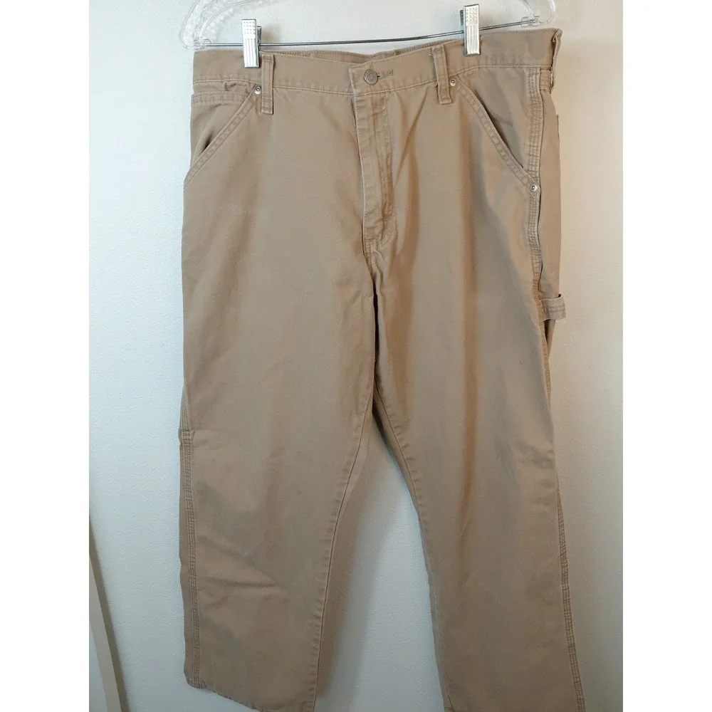 Wrangler Authentic Issue Mens 34x30 Carpenter Brown Jeans Pants 94LSWAO Canvas